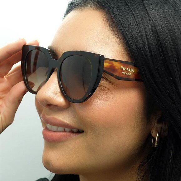 Prada Women Sunglasses Havana Brown Gradient Cat Eye PR14WS 2AU6S1 BRAND NEW - Picture 11 of 11